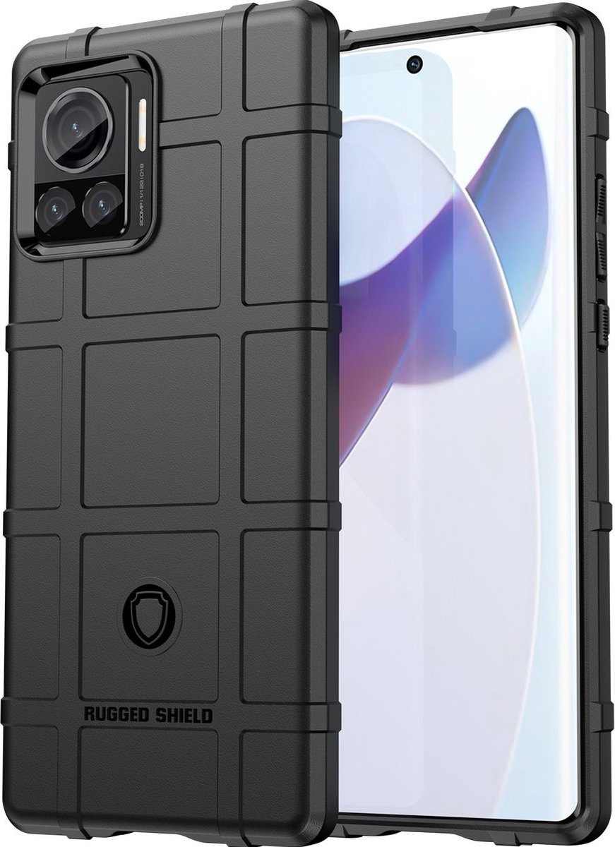 Mobigear Hoesje geschikt voor Motorola Edge 30 Ultra Telefoonhoesje Flexibel TPU | Mobigear Rugged Shield Backcover Shockproof | Schokbestendig Edge 30 Ultra Telefoonhoesje | Anti Shock Proof - Zwart