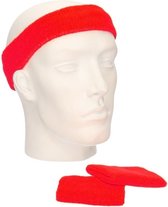 Ensemble de bandeaux rouges - Ensemble de bandeaux rouges pour les poignets et la tête pour la journée du sport