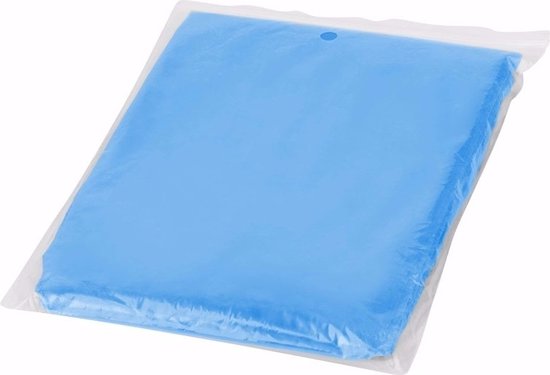10x wegwerp regenponcho blauw - poncho - Merkloos