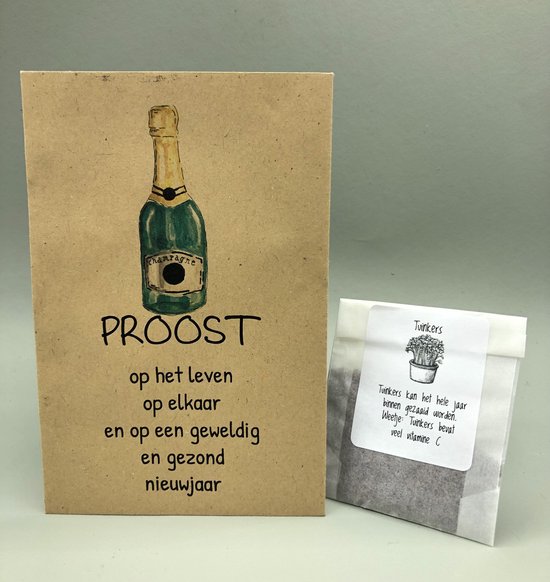 10 zakjes/Proost op het leven op elkaar en op een geweldig en gezond nieuwjaar,... bol