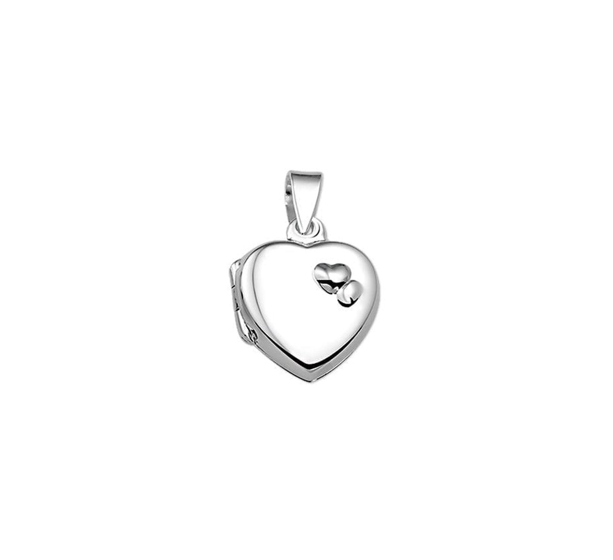 zilver gerhodineerd medaillon hart 1329970