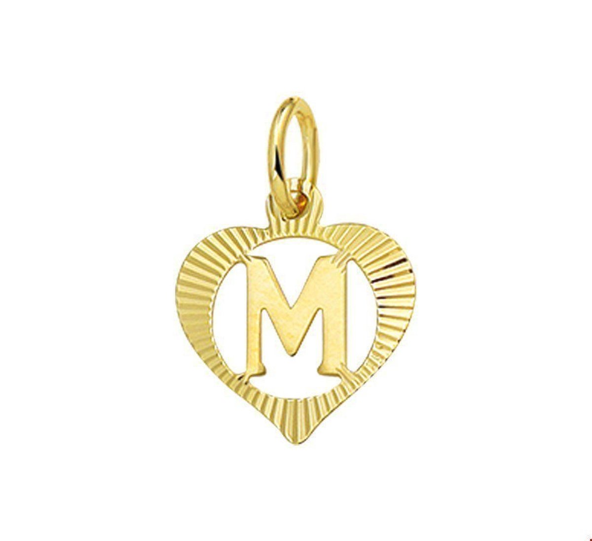Geelgouden Hanger hart letter M 4006354