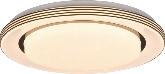 LED Plafondlamp - Plafondverlichting - Torna Atras - 18W - Aanpasbare Kleur - Afstandsbediening - Dimbaar - Sterlicht - Rond - Mat Zwart - Kunststof