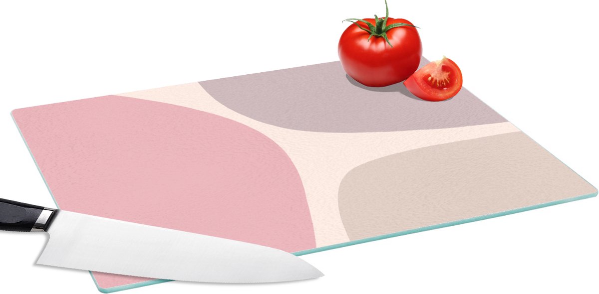 Glazen Snijplank - 39x28 - Design - Pastel - Minimalisme - Snijplanken Glas