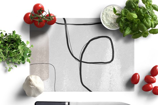 Planche à Verres - 39x28 - Abstrait - Pastel - Minimalisme - Planches à découper en Glas