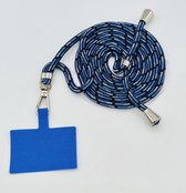 Cordon téléphonique réglable universel - noir / bleu - 150 cm