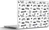 Laptop sticker - 10.1 inch - Politie - Amerika - Handboeien - Patroon - 25x18cm - Laptopstickers - Laptop skin - Cover