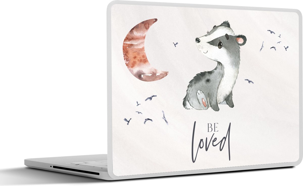 Laptop sticker - 14 inch - Quotes - Be loved - Spreuken - Kind - Jongens - Meisjes - Waterverf - 32x5x23x5cm - Laptopstickers - Laptop skin - Cover