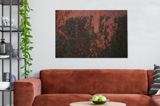 Tableau sur toile Zwart - Rouille - Métal - 120x80 cm - Décoration murale