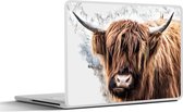 Laptop sticker - 15.6 inch - Schotse hooglander - Dieren - Rook - 36x27,5cm - Laptopstickers - Laptop skin - Cover