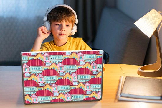 Autocollant d’ordinateur portable - 14 pouces - Maisons - Zentangle - Motifs - 32x5x23x5cm - Autocollants pour ordinateur portable - Peau d’ordinateur portable - Couverture