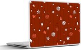 Laptop sticker - 10.1 inch - Patronen - Sterren - Kerstballen - 25x18cm - Laptopstickers - Laptop skin - Cover