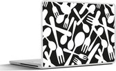 Autocollant pour ordinateur portable - 15,6 pouces - Couverts - Motifs - Wit Zwart - 36x27,5 cm - Autocollants pour ordinateur portable - Skin pour ordinateur portable - Couverture