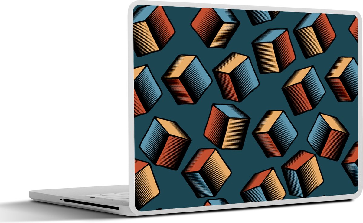 Laptop sticker - 11.6 inch - Patronen - Cube - 3D - 30x21cm - Laptopstickers - Laptop skin - Cover