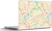 Laptop sticker - 10.1 inch - Pastel - Tas - Kleren - Patronen - 25x18cm - Laptopstickers - Laptop skin - Cover
