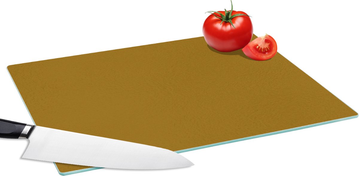 Glazen Snijplank - 39x28 - Goud - Luxe - Interieur - Snijplanken Glas
