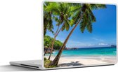 Laptop sticker - 10.1 inch - Strand - Palmboom - Zee - Eiland - 25x18cm - Laptopstickers - Laptop skin - Cover
