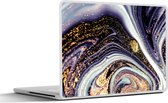Laptop sticker - 11.6 inch - Marmer - Paars - Luxe - Marmerlook - Glitter - 30x21cm - Laptopstickers - Laptop skin - Cover