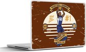 Laptop sticker - 14 inch - Mancave - Basketbal - Retro - Rood - 32x5x23x5cm - Laptopstickers - Laptop skin - Cover