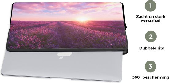 Housse pour ordinateur portable 17 pouces - Lavande - Fleurs - France - Housse pour ordinateur portable