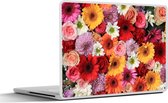 Laptop sticker - 12.3 inch - Bloemen - Kleuren - Gerbera - Rozen - 30x22cm - Laptopstickers - Laptop skin - Cover