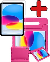 Hoes Geschikt voor iPad 2022 Hoes Kinder Hoesje Kids Case Cover Kidsproof Met Screenprotector - Hoesje Geschikt voor iPad 10 Hoesje Kinder Hoesje - Roze