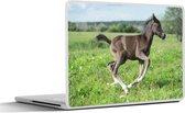 Laptop sticker - 10.1 inch - Paard - Bloemen - Gras - 25x18cm - Laptopstickers - Laptop skin - Cover