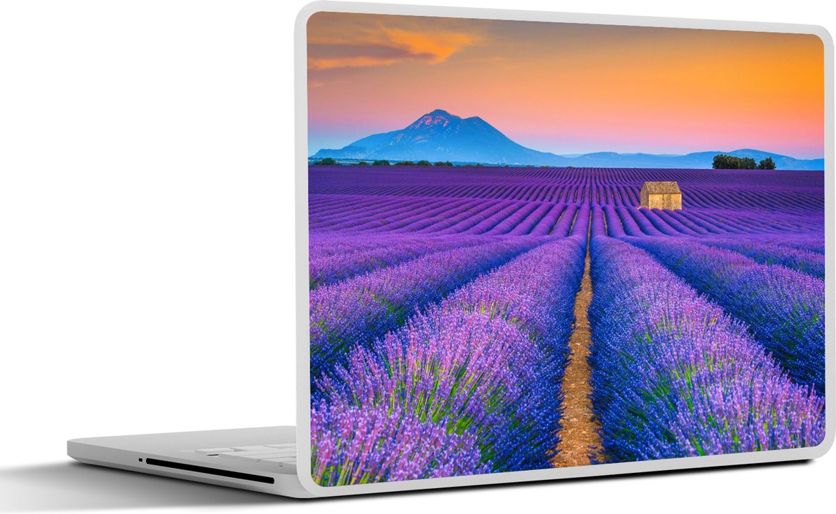 Laptop sticker - 10.1 inch - Lavendel - Paars - Bloemen - 25x18cm - Laptopstickers - Laptop skin - Cover