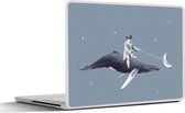Laptop sticker - 12.3 inch - Ruimte - Jongen - Maan - Walvis - 30x22cm - Laptopstickers - Laptop skin - Cover