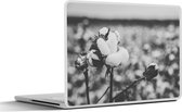 Laptop sticker - 14 inch - Katoen - Planten - Zwart - Wit - 32x5x23x5cm - Laptopstickers - Laptop skin - Cover