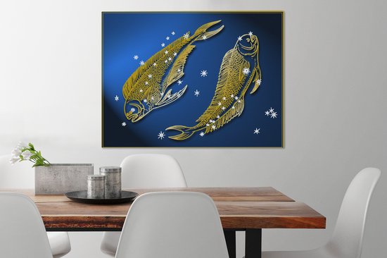 Une constellation d'un poisson 80x60 cm - Tirage photo sur toile (Décoration murale salon / chambre)