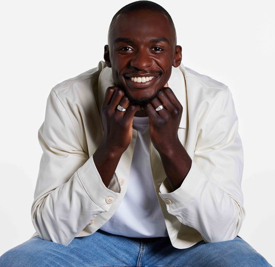 Lucardi - Chevalière pour homme en argent avec pierres de zircone