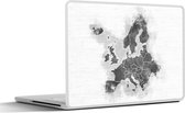 Laptop sticker - 12.3 inch - Europakaart met unieke achtergrond - zwart wit - 30x22cm - Laptopstickers - Laptop skin - Cover