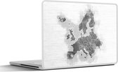 Laptop sticker - 12.3 inch - Kaart - Europa - Zwart - Wit - 30x22cm - Laptopstickers - Laptop skin - Cover