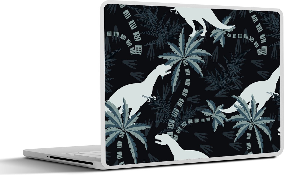 Laptop sticker - 12.3 inch - Patronen - Dino - Jungle - Jongens - Meisjes - Kinderen - 30x22cm - Laptopstickers - Laptop skin - Cover