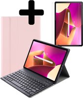 Hoes Geschikt voor Lenovo Tab M10 Plus 3rd Gen Hoes Keyboard Cover Toetsenbord Hoesje Met Screenprotector - Hoesje Geschikt voor Lenovo Tab M10 Plus (3e Gen) Toetsenbord Hoes - Rosé goud