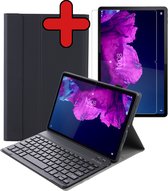 Hoes Geschikt voor Lenovo Tab P11 Hoes Toetsenbord Hoesje Keyboard Case Cover Met Screenprotector - Hoesje Geschikt voor Lenovo Tab P11 Hoes Toetsenbord Case - Zwart