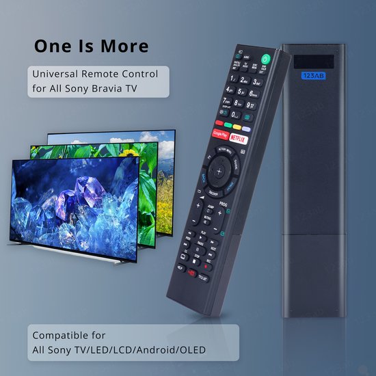 Universele afstandsbediening RQ-S2O geschikt voor SONY TV - 123AB