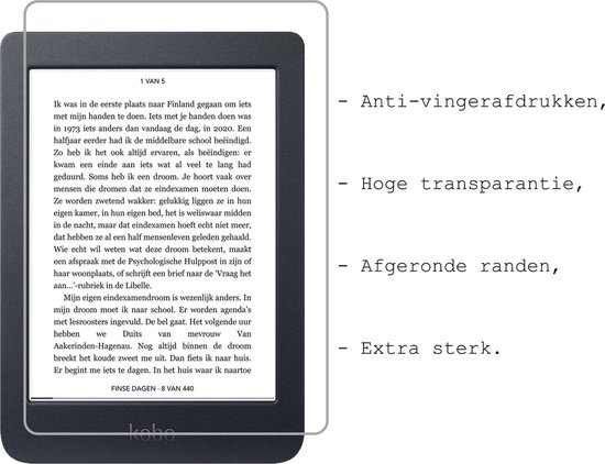 Screenprotector Geschikt voor Kobo Nia Screenprotector Tempered Glass - Screenprotector Geschikt voor Kobo Nia Screen Protector - 2 Stuks van KW. — afbeelding 3