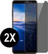 Screenz® - PRIVACY Screenprotector geschikt voor Samsung Galaxy A5 / A8 2018 - Tempered glass Screen protector geschikt voor Galaxy A5 / A8 2018 - Beschermglas - Privé Glasplaatje - 2 stuks