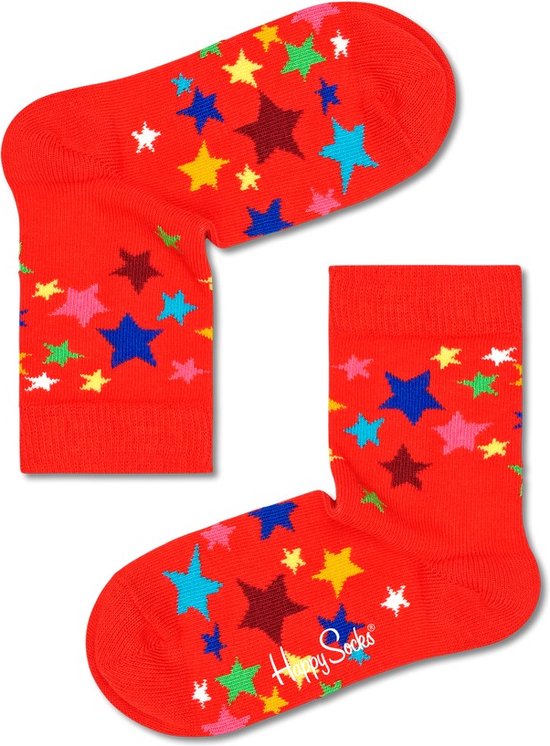 Happy Socks sokken kids stars rood - 33-35