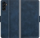 Samsung Galaxy A04s Hoesje - MobyDefend Luxe Wallet Book Case (Sluiting Zijkant) - Blauw - GSM Hoesje - Telefoonhoesje Geschikt Voor Samsung Galaxy A04s