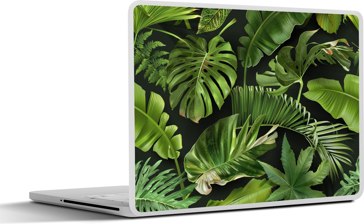 Laptop sticker - 13.3 inch - Patroon - Tropisch - Bladeren - Jongens - Meisjes - Kinderen - Kindje - 31x22,5cm - Laptopstickers - Laptop skin - Cover