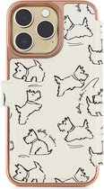 iPhone 14 Pro Max Bookcase hoesje - Radley London - Hond Wit - Kunstleer