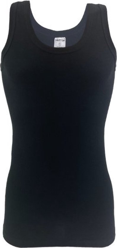 Heren onderhemd - SQOTTON® - 100% katoen - Zwart - Maat XL