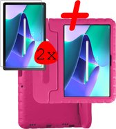 Hoesje Geschikt voor Lenovo Tab M10 Plus 3rd Gen Hoesje Kinder Hoes Shockproof Cover Met 2x Screenprotector - Kindvriendelijke Hoesje Geschikt voor Lenovo Tab M10 Plus (3e Gen) Hoes Kids Case - Roze