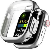 By Qubix Apple Watch Ultra TPU case - Volledig beschermd - Zilver - Geschikt voor Apple Watch 49mm (Ultra) hoesje - screenprotector - Bescherming