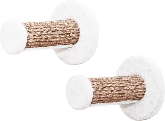 Pfotenolymp® Klimopstap voor wandmontage voor katten, 2 klimopstapjes voor klimlandschap, klimboom, klimwand voor katten met sisal