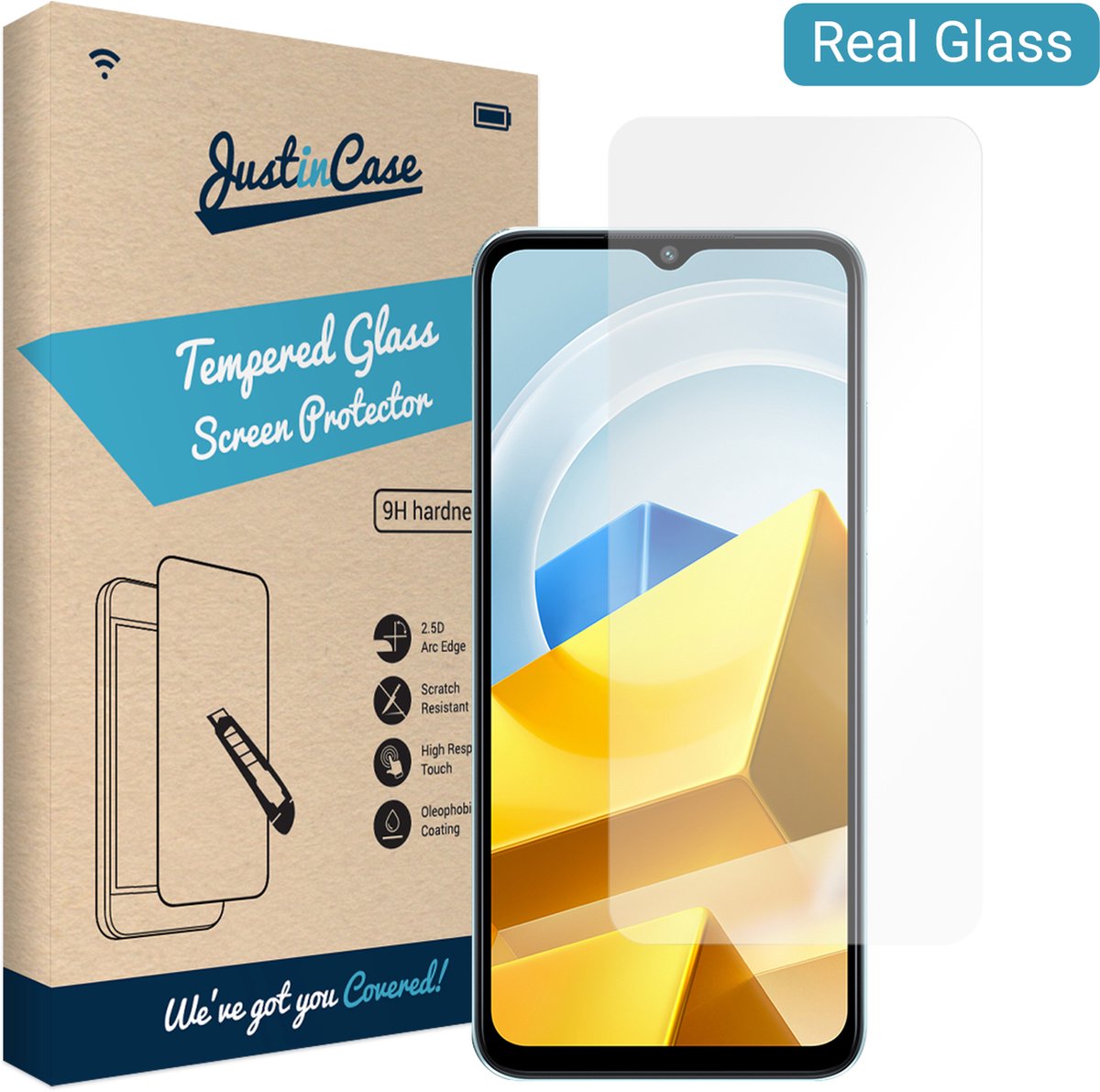 Just in Case screenprotector geschikt voor Xiaomi Poco M5 - Screenprotector Gehard Glas