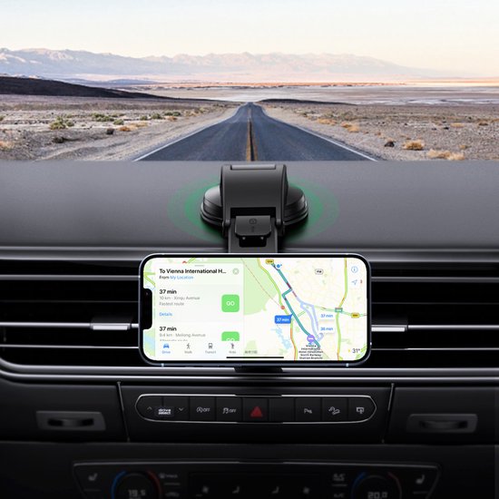 Beeasy Vacuum Suction Magnetic Car Phone Holder K009, Black